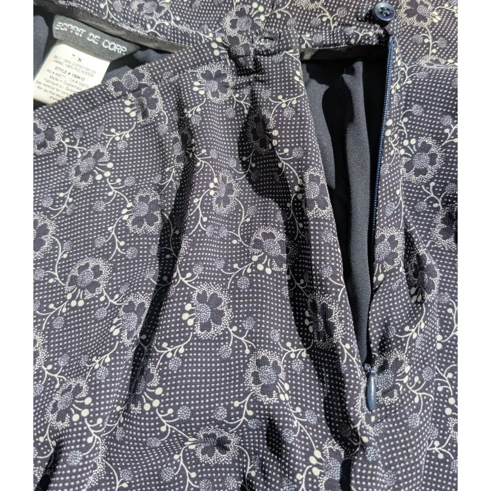 Esprit De Corp Maxi Skirt Flower Side Slit Lined Size 7/8